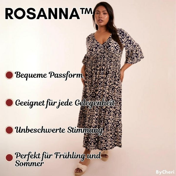 Rosanna™ | Classic Floral V-Ausschnitt Kleid