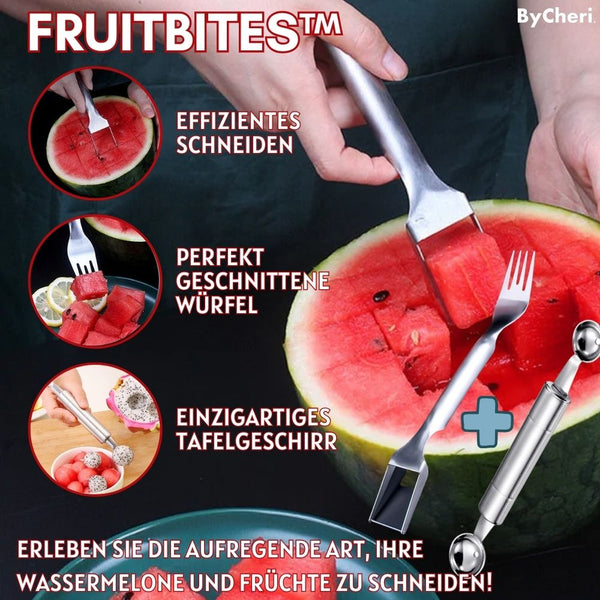 1+1 GRATIS  | FruitBites™ -Erleben Sie die aufregende Art, Ihre Wassermelone und Früchte zu schneiden!