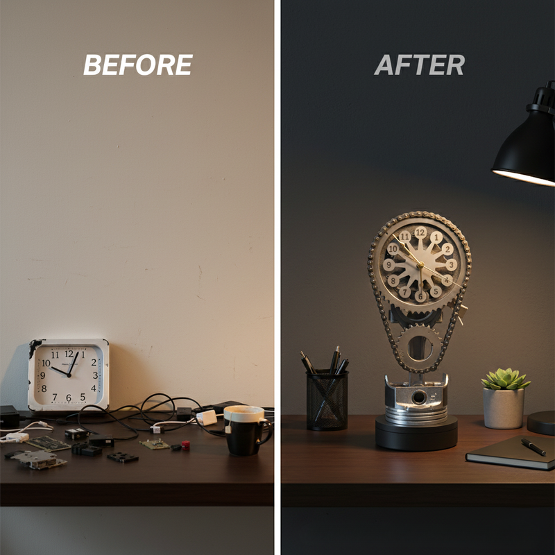 50% RABATT TEMPORÄR | TimeForge™ | Drehende Metall-Zahnraduhr