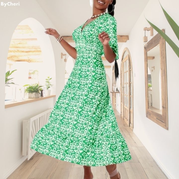 Rosanna™ NEW EDITION | Classic Floral V-Ausschnitt Kleid | 50% RABATT TEMPORÄR