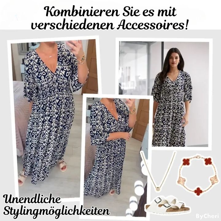 Rosanna™ NEW EDITION | Classic Floral V-Ausschnitt Kleid | 50% RABATT TEMPORÄR