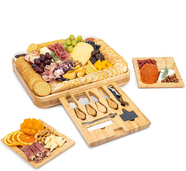 GourmetTray™ - Premium Holz Käse Servierplatte Charcuterie - ByCheri