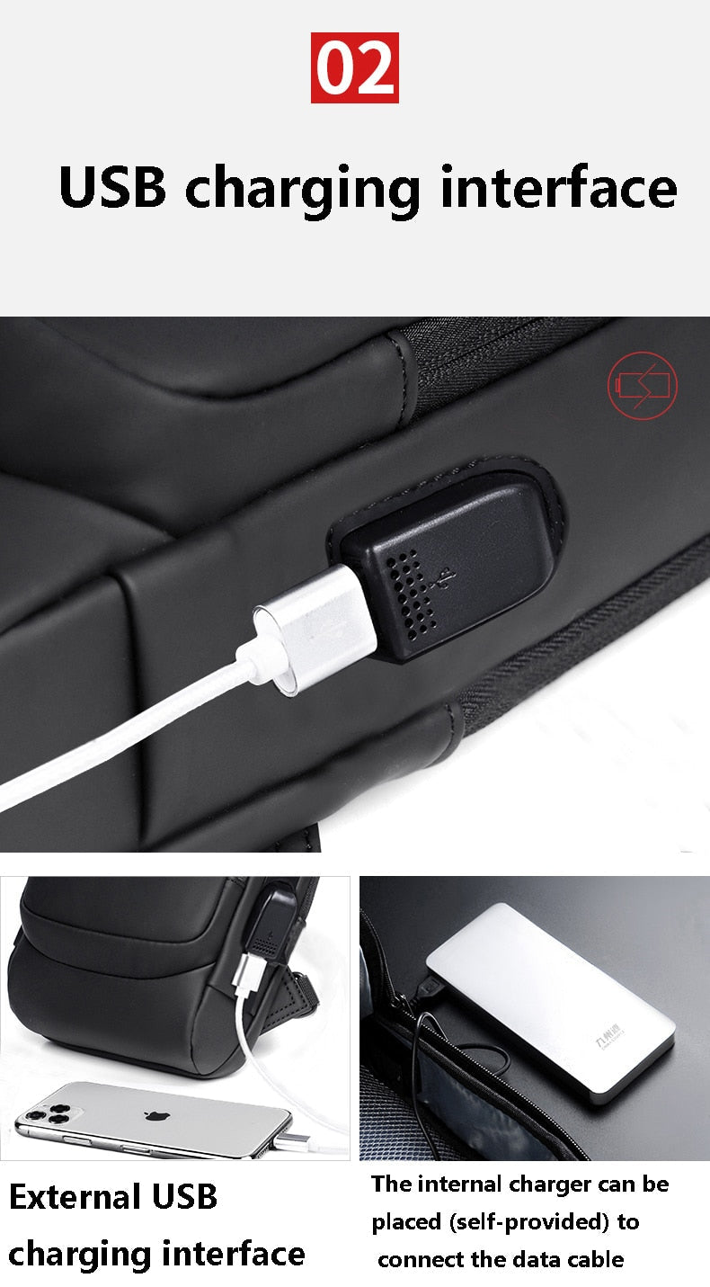 PowerBag™ - Umhängetasche mit USB-Anschluss und Anti-Diebstahl-Funktion - ByCheri