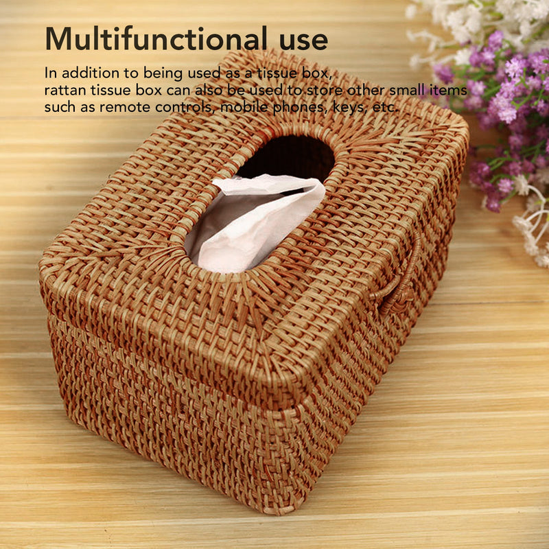 RusticBox™ | Handgefertigte Rattan-Taschentuchbox