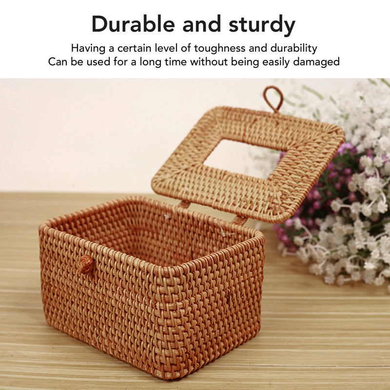 RusticBox™ | Handgefertigte Rattan-Taschentuchbox