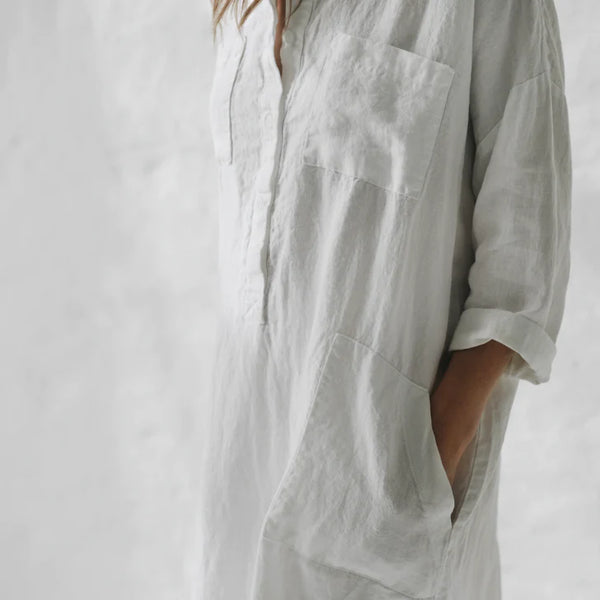 Anita™ - Elegantes Hemdkleid mit Schlitz und fester Farbe | 50% Rabatt temporär - ByCheri