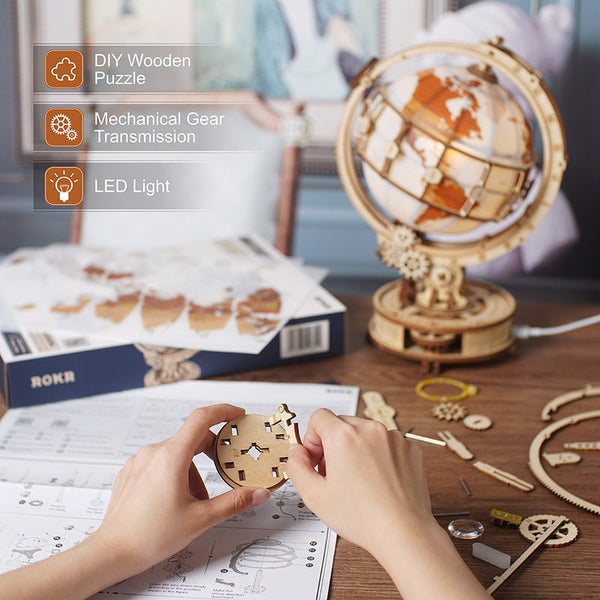 IllumiGlobe™ | Leuchtender 3D Globus Puzzle-Lampe