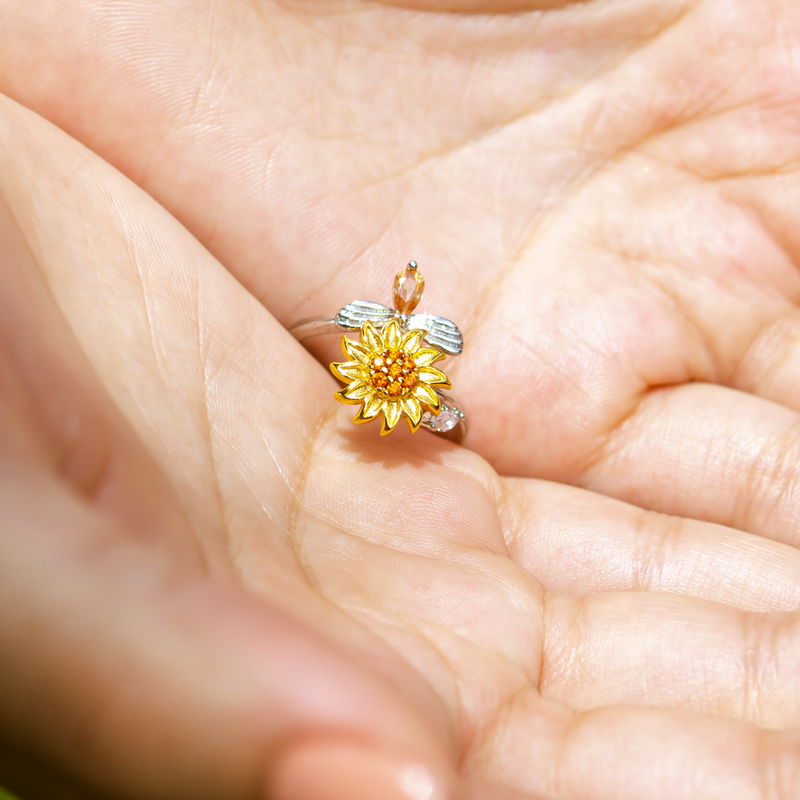 50% RABATT TEMPORÄR | CalmingBloom™ | Sonnenblume rotierender Anti-Angst-Ring