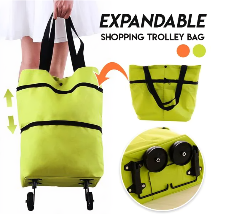 50% RABATT TEMPORÄR | TrolleyTote™ | Faltbare Einkaufstasche mit Rädern