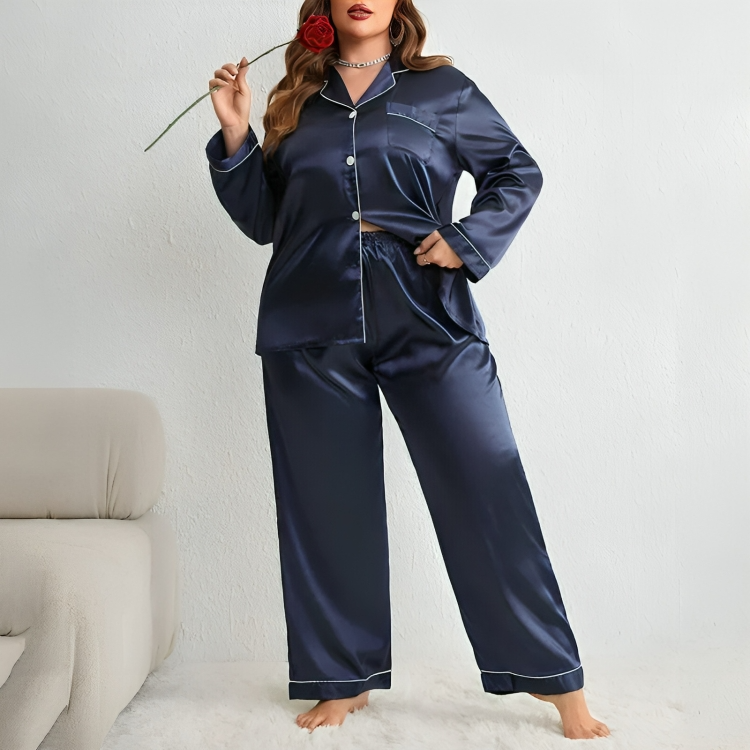 50% RABATT TEMPORÄR | Aurelia™ | Luxuriöses Satin-Pyjama-Set in Übergröße