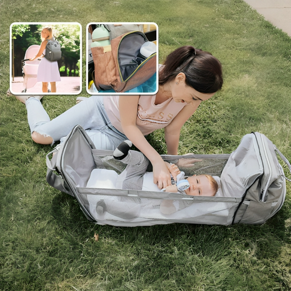 CribPack™ | Tragen Sie alles, was Ihr Baby braucht - und auch ein Bett!
