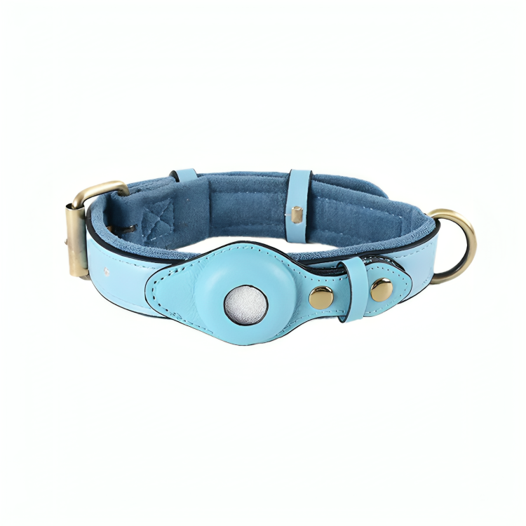 TrackTails™ | Leder-Hundehalsband mit AirTag-Tasche