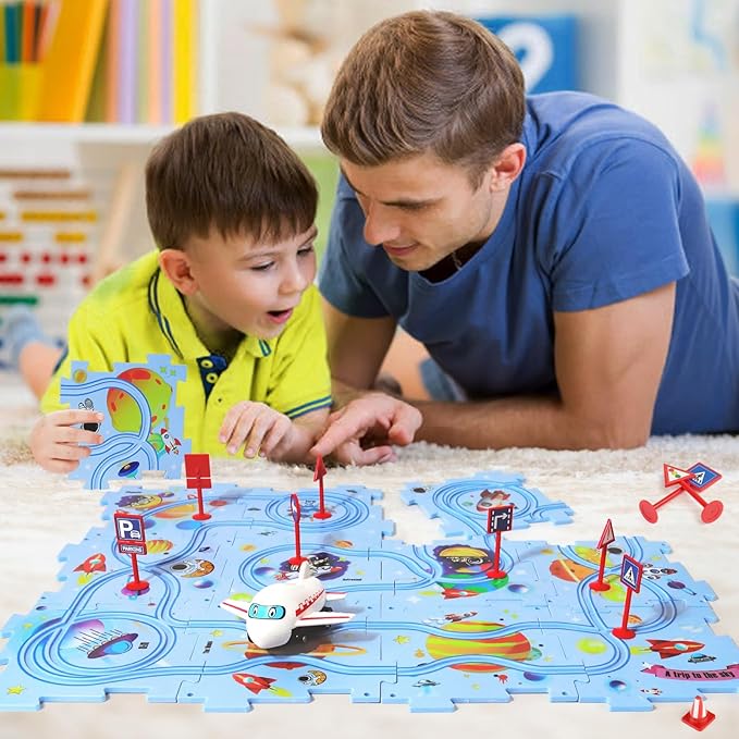 50% RABATT TEMPORÄR | TrackTastic™ | Kinder-Puzzle-Auto-Schienen-Set