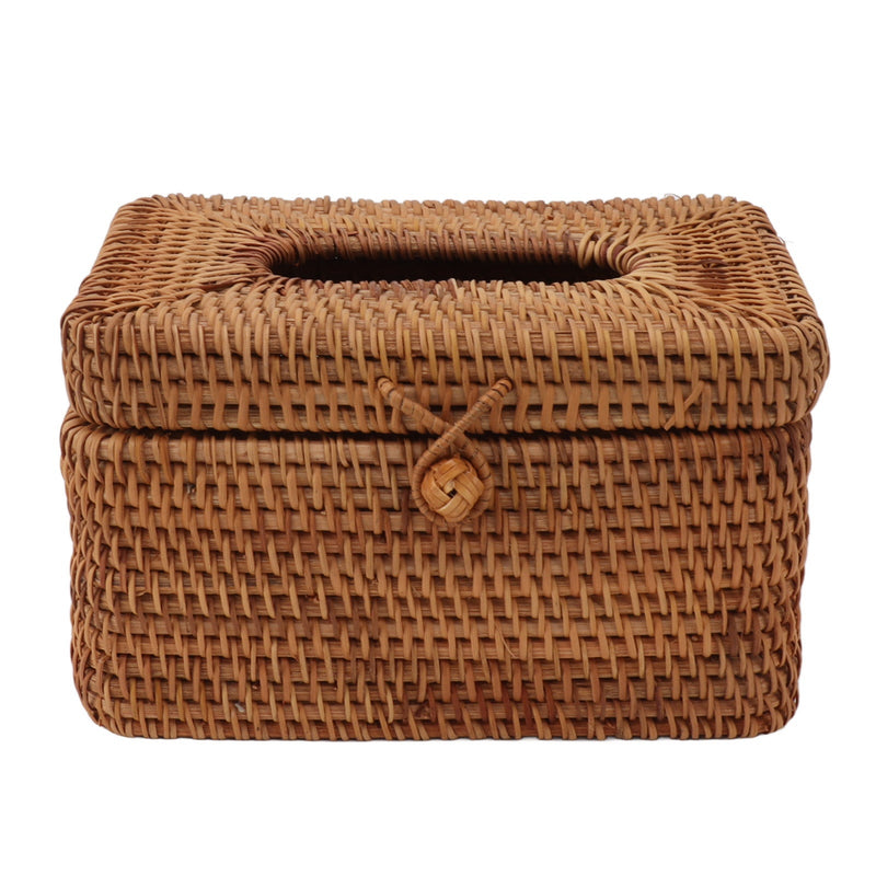 RusticBox™ | Handgefertigte Rattan-Taschentuchbox