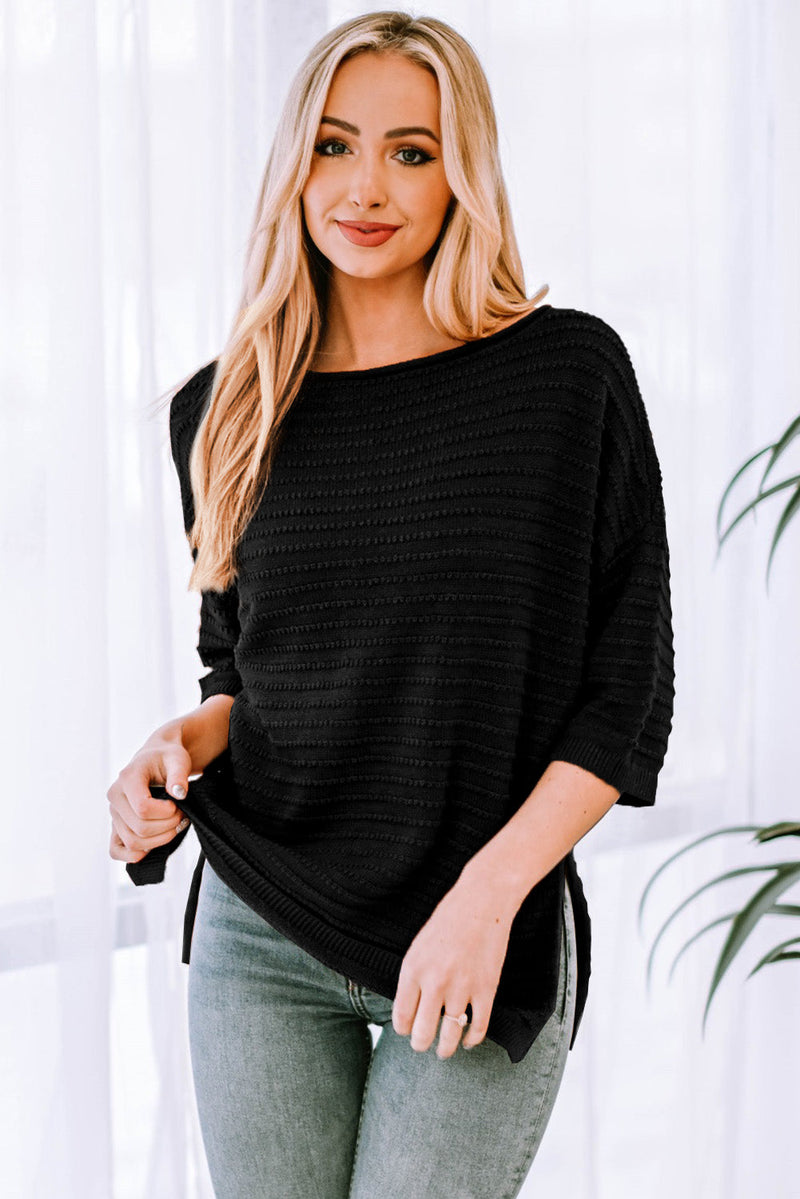 Abby™ Relaxed Fit Pullover mit Seitenschlitz - ByCheri