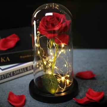 Rose aus Glas mit LED-Beleuchtung - ByCheri