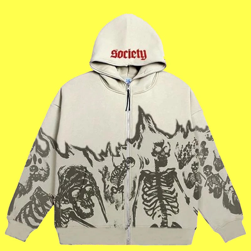 RAFAEL™ - Herren Skull Print Streetwear Hoodie - ByCheri