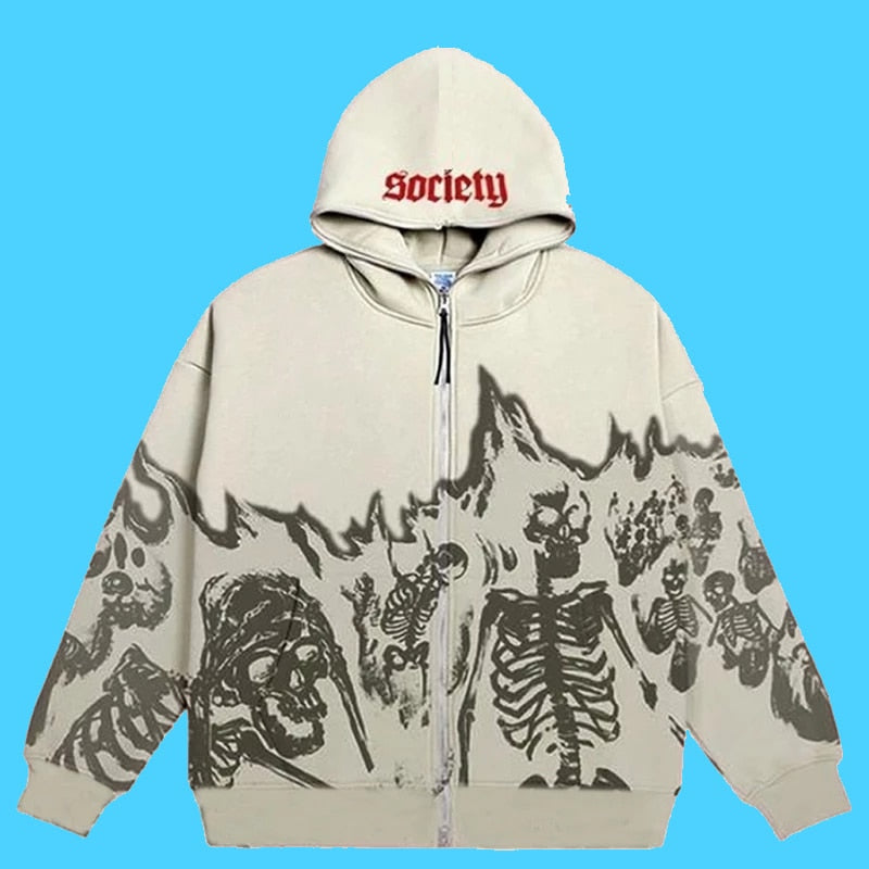 RAFAEL™ - Herren Skull Print Streetwear Hoodie - ByCheri