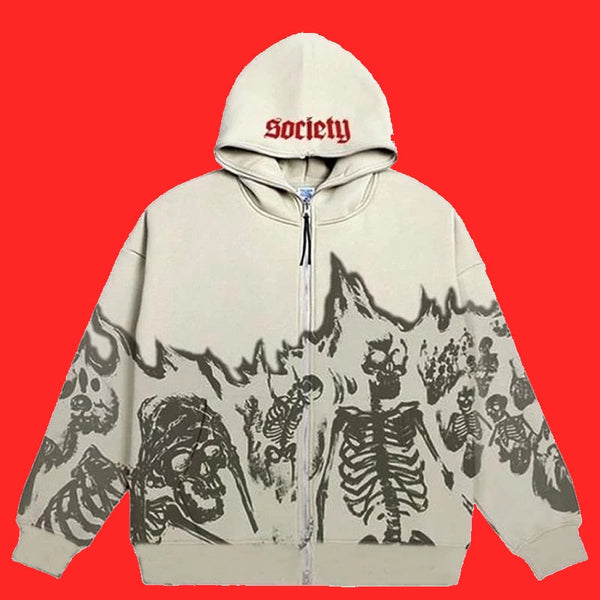 RAFAEL™ - Herren Skull Print Streetwear Hoodie - ByCheri