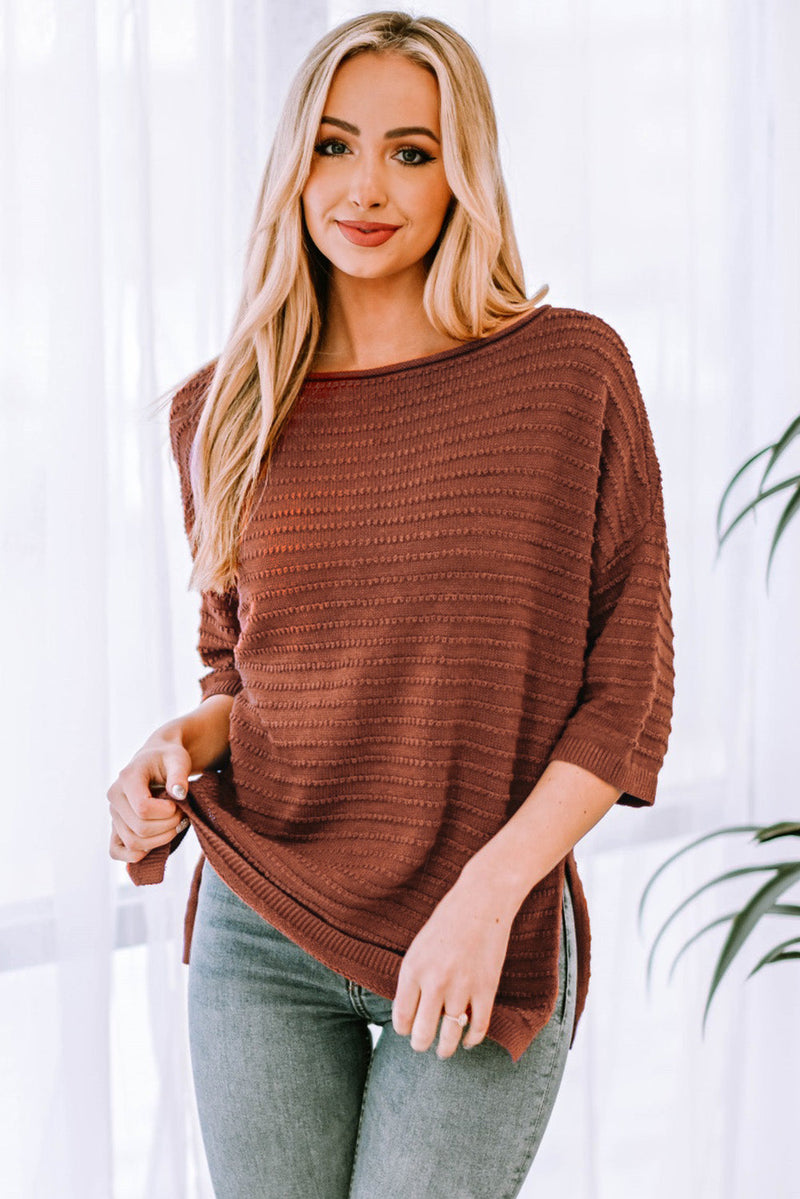 Abby™ Relaxed Fit Pullover mit Seitenschlitz - ByCheri