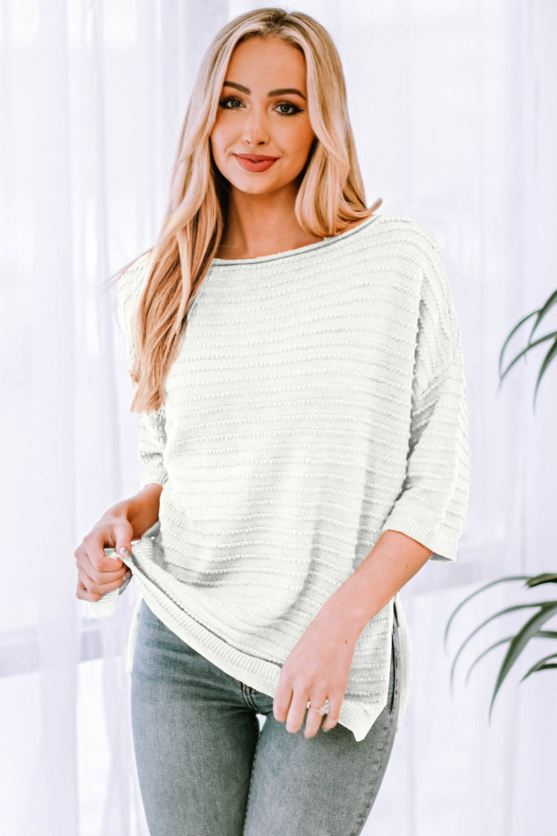 Abby™ Relaxed Fit Pullover mit Seitenschlitz - ByCheri